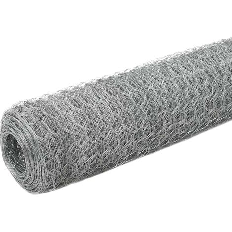Maison Exclusive - Drahtzaun Verzinkter Stahl 25x1,5 m Silbern (1/4)
