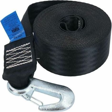 Sangle de treuil 8 m pour remorque bateau et jetski – Charge de rupture 1500 kg – Crochet avec clip de sécurité - 8mSangle (1/4)