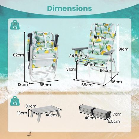 Aluminium léger et tissu Oxford, confort en extérieur avec chaises pliantes et table pour plage et camping (1/4)