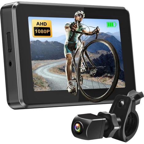 Caméra de recul pour vélo 4,3" - Moniteur 1080p, support rotatif à 360°, excellente vision nocturne, pour VTT et vélos électriques (1/5)