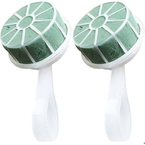 Supports en mousse pour bouquet de mariée - KZQ - Lot de 2 - Vert - Poignée incluse - Fleurs en soie (1/2)