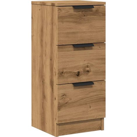 Vidaxl – Buffet en bois d'ingénierie chêne artisanal 30x30x70 cm – 3 tiroirs – Design épuré pour rangement élégant
