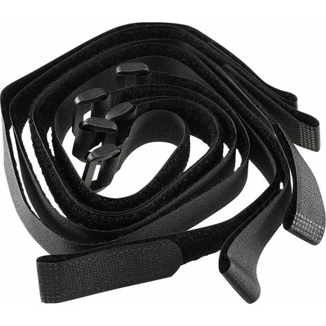 CHILITEC Ensemble de bandes Velcro avec œillet, 5 pièces, 50x2 cm, noir (1/5)