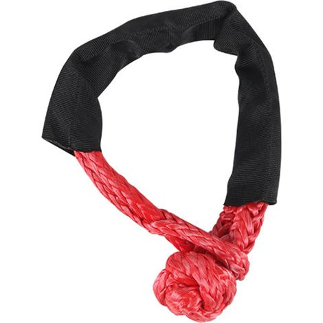 Manille souple synthétique, corde de récupération avec manchons pour bateau, VTT, UTV, SUV, camion et véhicules tout-terrain (rouge) (1/5)
