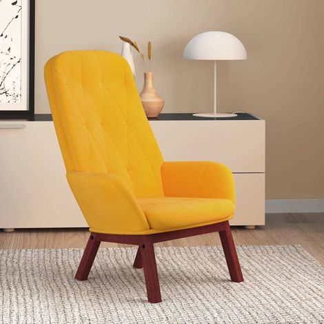 vidaXL Chaise de relaxation Jaune moutarde Velours (1/5)