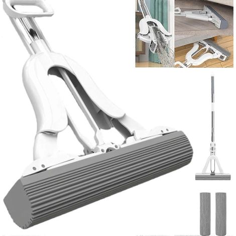 Balai à franges en collodion lavable à la main, balai à franges pliable en éponge, balai à franges auto-essoreur (1/3)