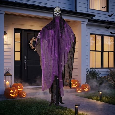 7ft Suspended LED Ghoul with Skull Face (1/2)