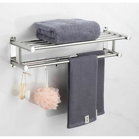 Porte-Serviettes - Etagère Murale - Acier Inoxydable Épaissi - 50 cm - Salle De Bain (1/4)