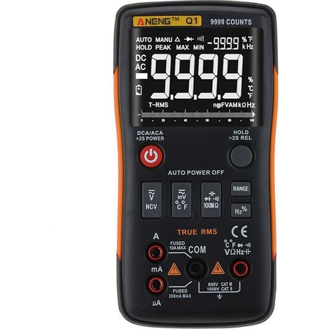 Multímetro digital multifuncional, voltímetro, amperímetro, medición de alta precisión, resistencia CA/CC, capacitancia, frecuencia, ciclo de trabajo, temperatura, comprobador de diodos, de DEBUNS. (1/5)