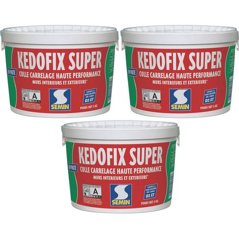 Colle pour Carrelage Haute Performance Kedofix Semin, Prêt à l'emploi, Intérieur/extérieur, seau de 5 kg, Lot de 3 (1/5)