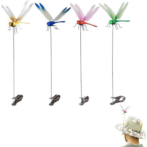 Libellules 3D, 4 Pièces, Colibri, Anti-Mouches Cerf et Cheval, Dispositifs de Dissuasion, Ornements de Jardin, Piquets Décoratifs Artificiels (1/5)