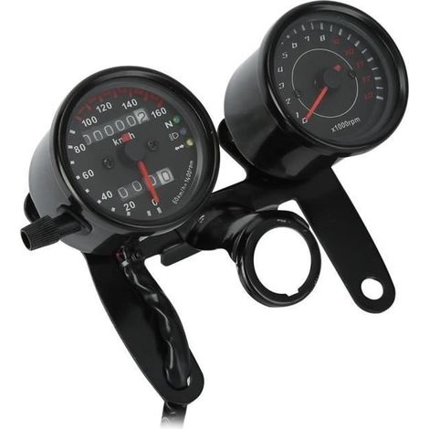 Compteur de vitesse compteur kilométrique tachymètre jauge moto universelle (1/4)