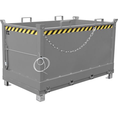 Bauer Klappbodenbehälter FB 1500, lackiert, Mausgrau