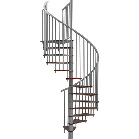 Minka Spindeltreppe Switch 36 - 295cm Geschosshöhe Walnuss Grau 160cm Durchmesser