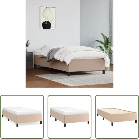 Kunstlederbett - Bettgestell Cappuccino-Braun 80x200 cm Kunstleder (1/5)