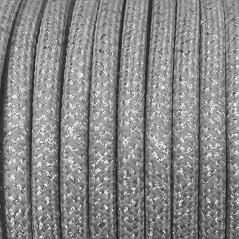 Fil Électrique Tissu Gris Béton 2x0,75mm² - Câble Électrique Textile de Qualité