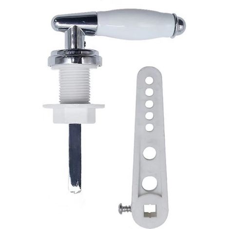 Poignée de chasse d'eau en céramique ProChosen, poignée de chasse d'eau de rechange universelle chromée, levier de chasse d'eau pour réservoir de toilettes. (1/5)