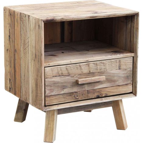 Comodino Fabian 55x45x62 h cm in Pino riciclato Marrone (1/5)