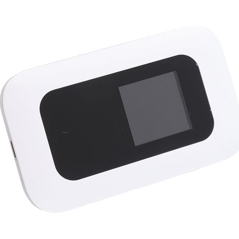Routeur WiFi 4G blanc, emplacement pour carte microSD, jusqu'à 10 utilisateurs, écran LED 1,44 pouce, batterie 2100 mAh, routeur 4G LTE pour téléphone, PC et tablette. (1/5)
