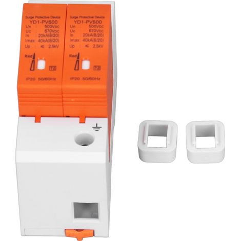 Parafoudre pour Système Solaire 2P 500V avec Alarme Visuelle et Design Modulaire (1/5)