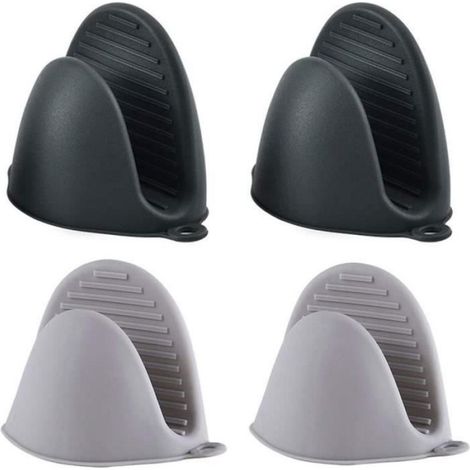Gants de cuisine - - Lot de 2 paires - Silicone antidérapant - Résistants à la chaleur - Lavables (1/5)