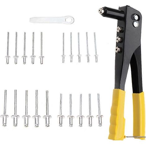 Jeu de 200 pinces à rivets robustes, comprenant des rivets aveugles en aluminium, divers outils pour rivets et écrous, et des outils à main. (1/5)