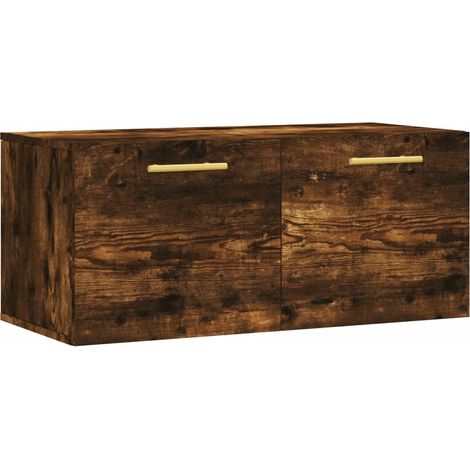 Armoire murale Salon,Meuble bas de Rangement,Meuble TV chêne fumé 80x36,5x35 cm bois d'ingénierie -68732 (1/5)