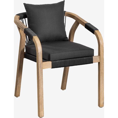 Set di 2 sedie da giardino con braccioli in legno di acacia Dubai SKLUM (1/5)