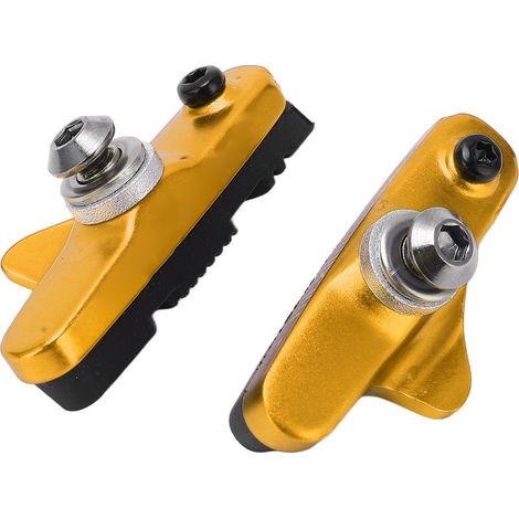 Blocs Frein Mi.xim en Alliage d'Aluminium Type Tiroir, Patins de Frein pour Vélo, Faible Bruit, Antifriction, Or (1/5)