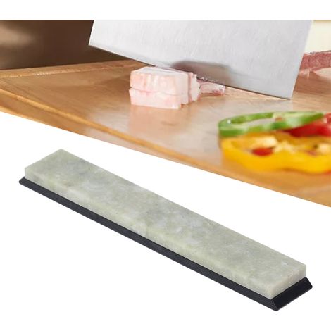 Pierre à aiguiser en jade vert naturel de 150 x 23 x 6 mm avec base antidérapante pour affûteurs de couteaux à angle fixe. Grain 10 000. (1/5)