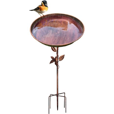 Rostfreier Metallwasserschale Für Vögel Terrasse Vogelbad
