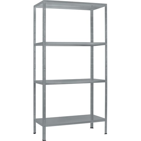 SCHULTE Regalwelt Rayonnage emboîtable avec 4 tablettes PowerMAX, charge utile 65 kg, 190x100x40 cm (HxLxP), granit structuré, rayonnage de stockage, rayonnage d’atelier, rayonnage de cave, rayonnage  (1/3)