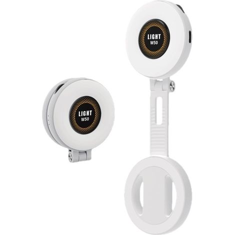 Lampe anneau selfie magnétique rechargeable pliable, éclairage CRI95 compatible téléphone tablette iOS Android (1/5)