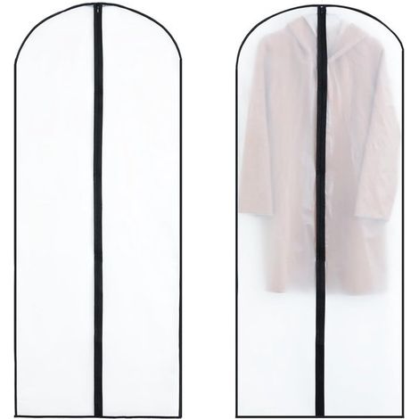 Sacchi porta abiti,5 pezzi,con cerniere semitrasparenti,resistenti all'umidità,custodia porta abiti (60 x 140 cm) (1/5)