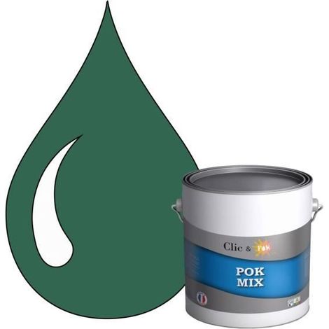 Peinture d'Accroche et Finition 2 en 1 - POK - POK MIX Vert - Acrylique Satinée - 3L - RAL 6000 (1/4)