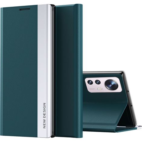 Custodia a libro per Xiaomi 12 / 12X, chiusura magnetica laterale, colore verde. (1/4)
