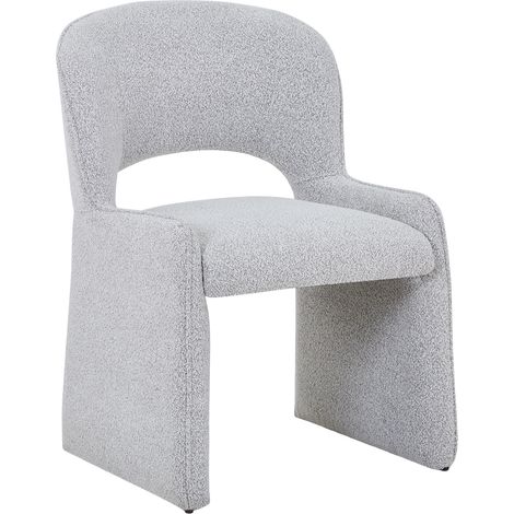 ALESIA - Fauteuil tissu bouclette gris (1/5)