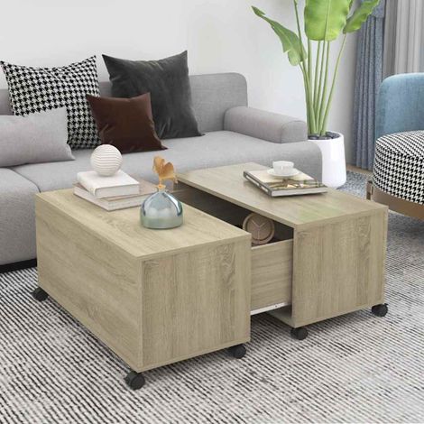 vidaXL Table basse chêne sonoma 75x75x38 cm bois d'ingénierie (1/5)