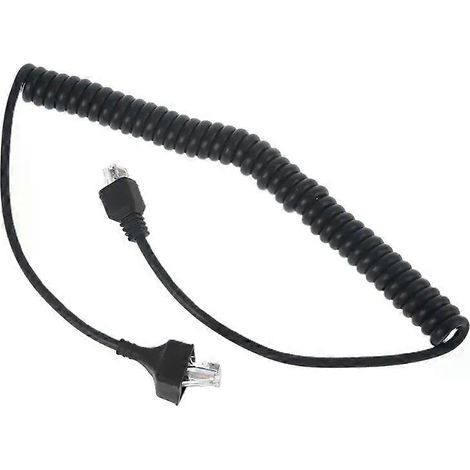 Câble microphone RJ-45 8 broches vers 8 broches, cordon spiralé renforcé pour radios mobiles Kenwood KMC-35, KMC-36 et MC-59 (1/4)