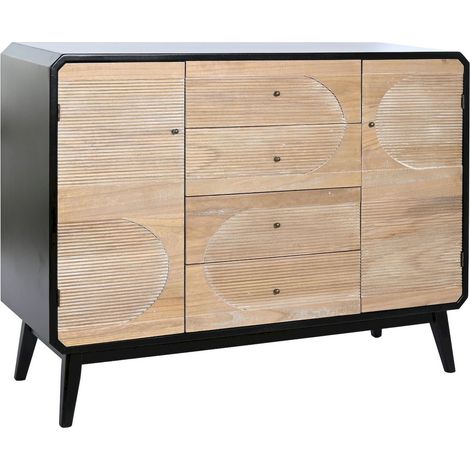 Buffet élégant bois noir pour salon tendance - Noir sophistiqué (1/5)