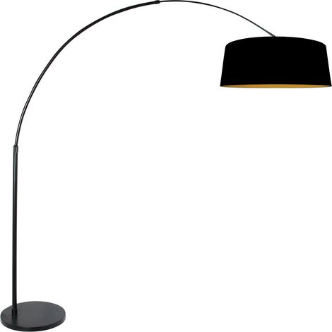 Anne Lighting - lampada da terra - Curve - nero - metallo tessile