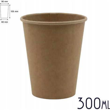 Gobelets en papier pour boissons chaudes -- kraft, 300 ml -- ø90 mm -- 50 pièces. (1/3)