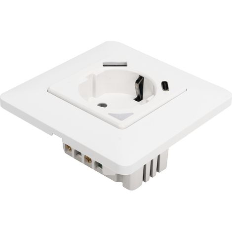 Intelligente WLAN-Wandsteckdose, vernetzte Steckdose mit App-Fernbedienung und Schnelllade-USB-Anschluss, kompatibel mit 100–240 V, Fernbedienung (1/5)