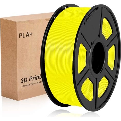 MINKUROW Filament 1,75 mm, Pla Plus 3D-Drucker-Filament, Maßgenauigkeit +/- 0,03 mm, 1-kg-Spule (2,2 Lbs) 3D-Drucker-Filament für 3D-Drucker, Gelb (1/4)
