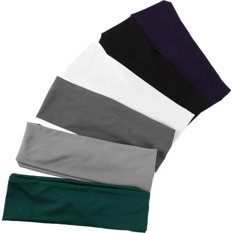 Set di 6 fasce elastiche antiscivolo per la testa da uomo, ideali per yoga, fitness e corsa - Assorbono il sudore per un comfort ottimale - Accessori da palestra per uomo (1/5)