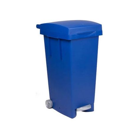 BIDONI QUADRI C/RUOT.+PEDAL.LT.80 BLU