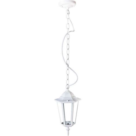 Lámpara colgante LED para jardín V-TAC de aluminio con portalámparas E27 (máx. 60 W), color blanco mate, IP44 (1/2)