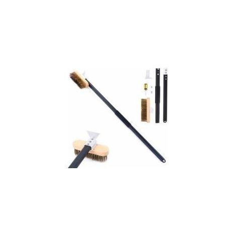 Brosse de Four à Pizza, Brosse en Laiton de Nettoyage de Four à Pizza, Brosse de Gril en Laiton, Grattoir de Gril Brosse de Four Professionnelle, Nettoyeur de Poils en Laiton Grattoir en Acier (1/4)