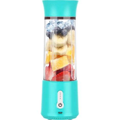 Extracteur de jus (bleu menthe), extracteur de jus électrique pour fruits et légumes, mini-extracteur de jus pour usage domestique (1/2)