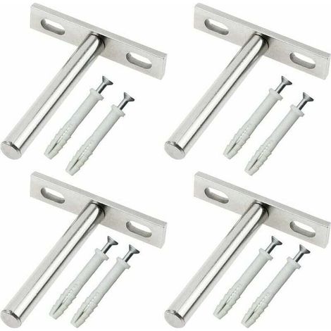 Invisible shelf brackets, made of solid steel, space-saving thanks to their robust welded construction, 3-inch floating (pac-AquaForge). (1/5)